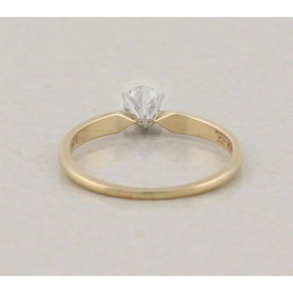 10k Yellow Gold .25 Carat Diamond Solitaire Engagement Ring Size 8 1/4 - Picture 9 of 9